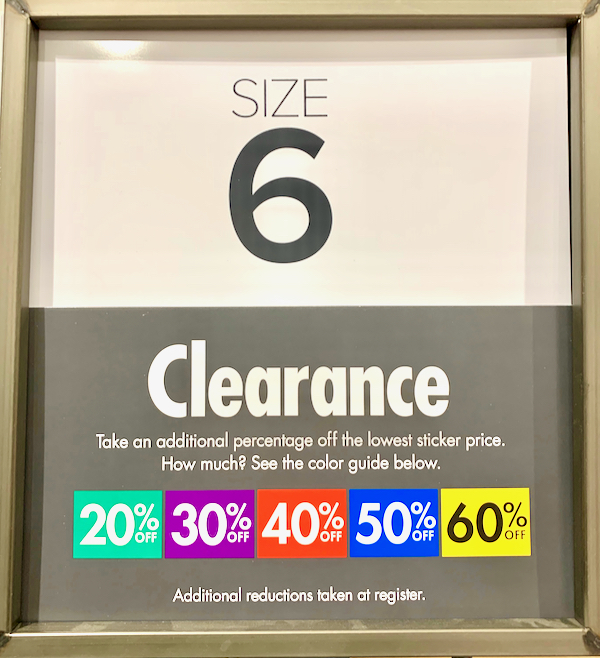 DSW Clearance Color Codes Tags