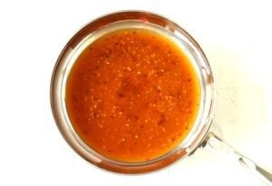 Pan of Ginger Soy Dipping Sauce.
