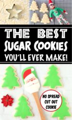 Collage of cut out sugar cookies.