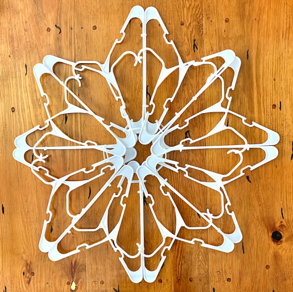 How to make clothes hanger snowflakes