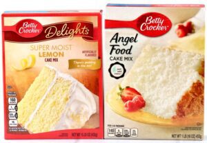 Boxes of lemon cake and angel food cake.
