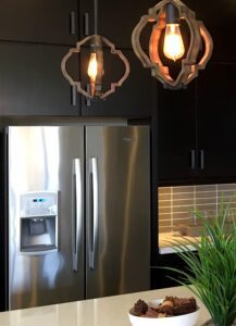Refrigerator in a kitchen.