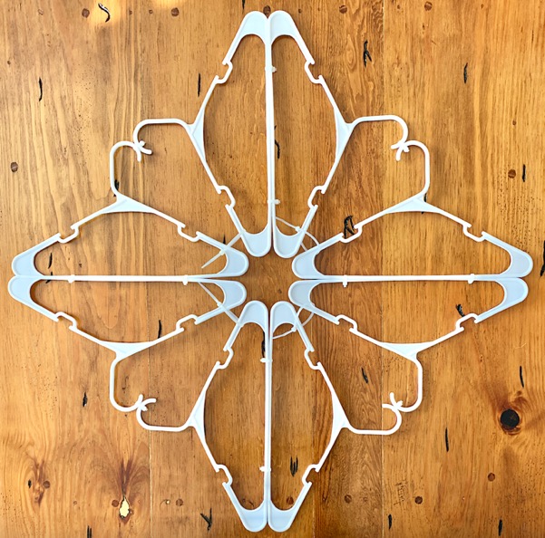 How to make clothes hanger snowflakes