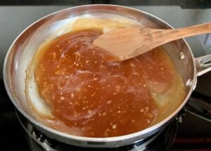 Pineapple Teriyaki Sauce in a pan.