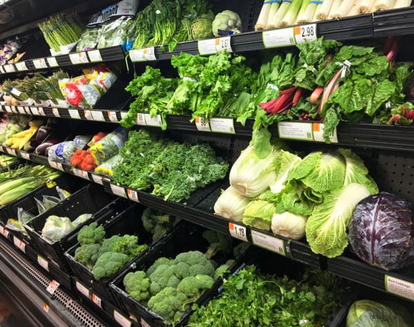 Fresh produce aisle at Walmart.