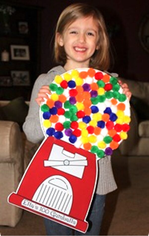 100th Day of School Project Gumball Machine Free Printable