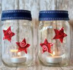 4th of July Mason Jar Candle Holders Craft