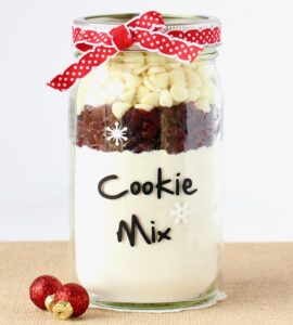 Cranberry White Chocolate Cookie Mix in a Jar