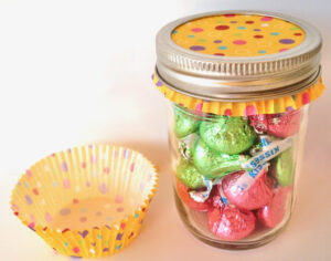 Gifts in a Jar Cupcake Liner Lids