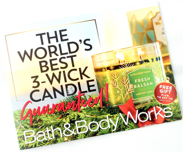 Bath and Body Works coupon mailer.