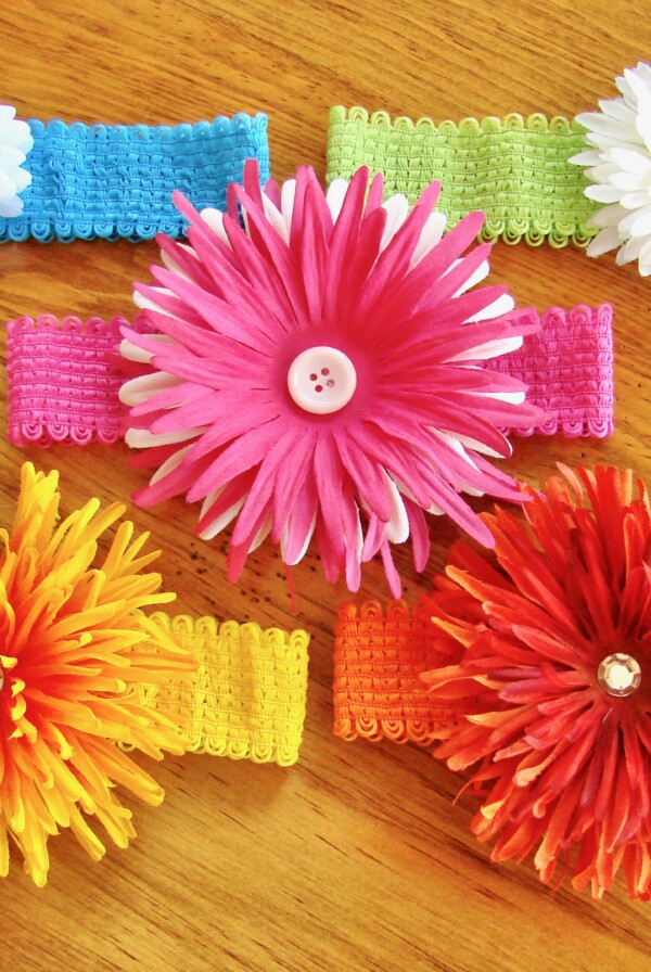 Several floral headbands.