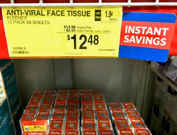 Sam\'s Club instant savings sale display and tag.