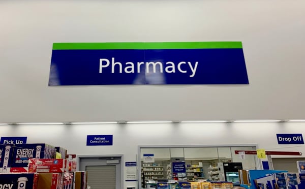 Pharmacy sign at Sam\'s Club.