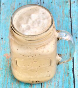 Jar of coffee slush.