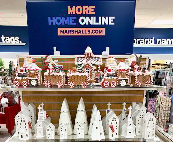 Christmas decor display at Marshalls.