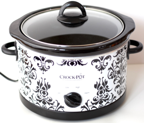 Black and white slow cooker.