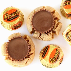 Reese's Peanut Butter Cup Cookies with candy.