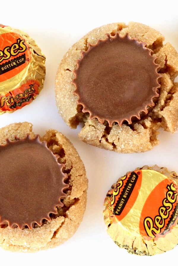 Reese's Peanut Butter Cup Cookies with candy.
