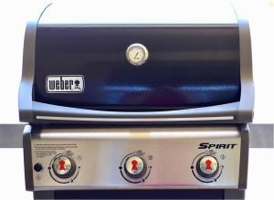 Small, black Weber grill.
