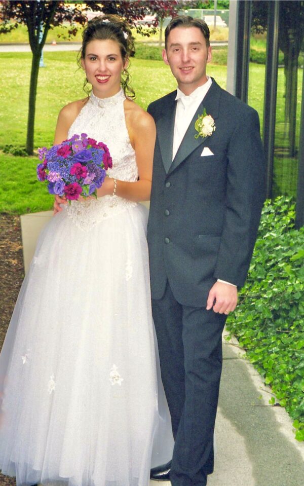 My husband and I on our wedding day.