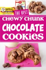 Chocolate cookies with chunks.