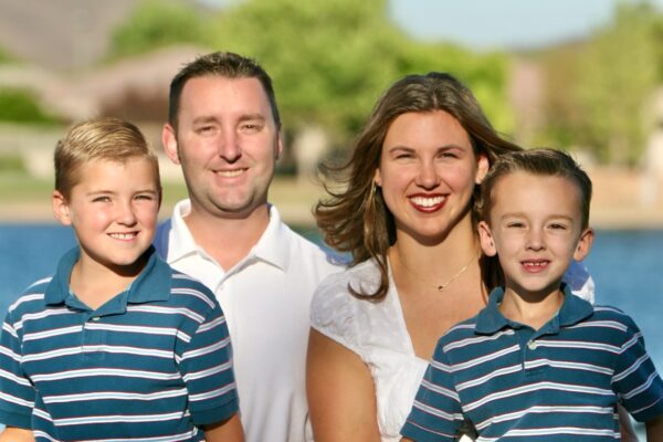 A photo of my family when my two boys were younger.