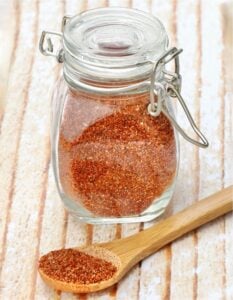 Barbecue rub in a jar.