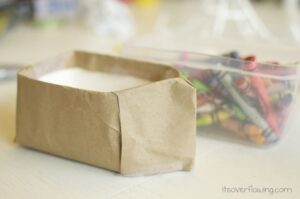 Boat bottom made from brown paper.