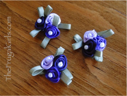 Lavender flower embellishments.