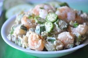 Gumbo dip in small bowl.