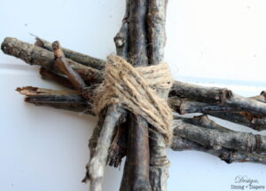 Jute twine wrapped around twigs.