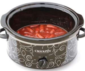 Smokies in sauce in a Crockpot.