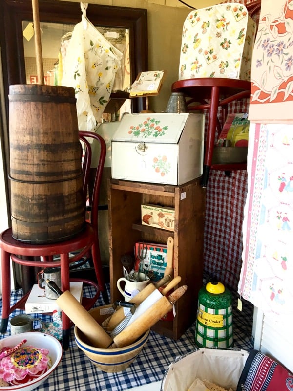 Display at an antique store.