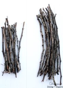 Two stacks of small twigs.