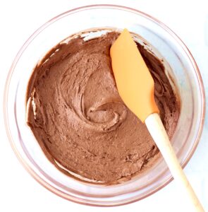 Cake Mix Cookies dough with spatula.