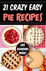 Collage of four easy pie recipes.