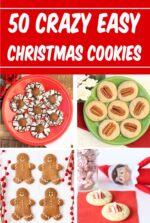 Collage of four easy Christmas cookies.