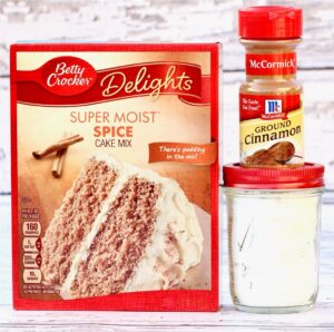 Ingredients for cookies with cinnamon and sugar.