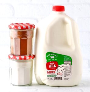 Ingredients for crockpot hot chocolate.