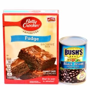 Ingredients for black bean brownies.