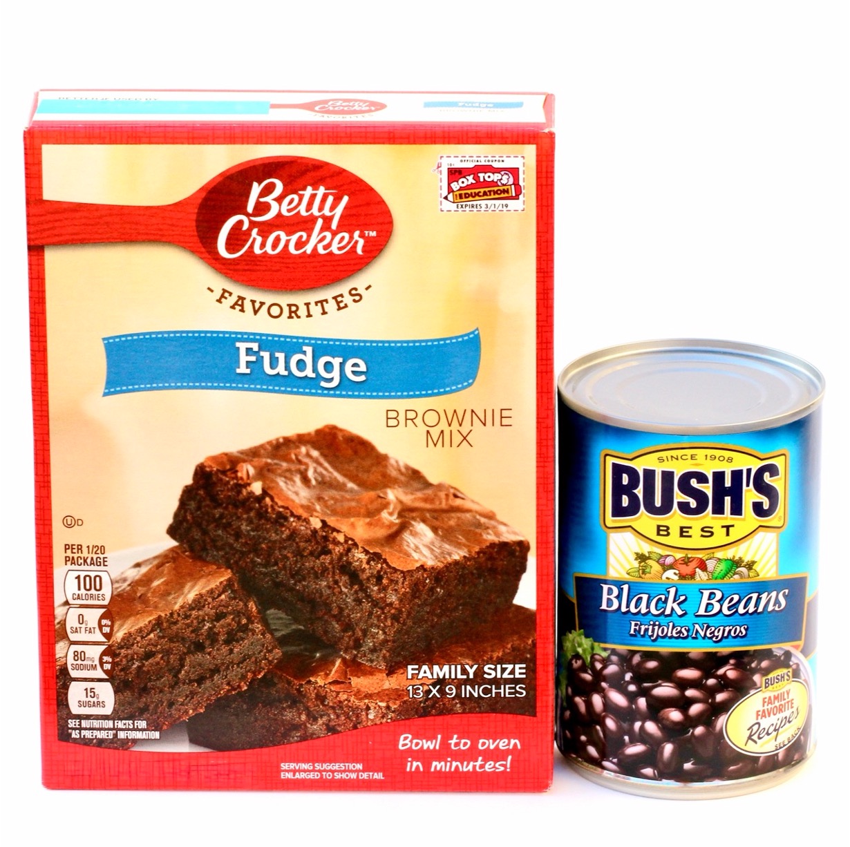 Ingredients for black bean brownies.