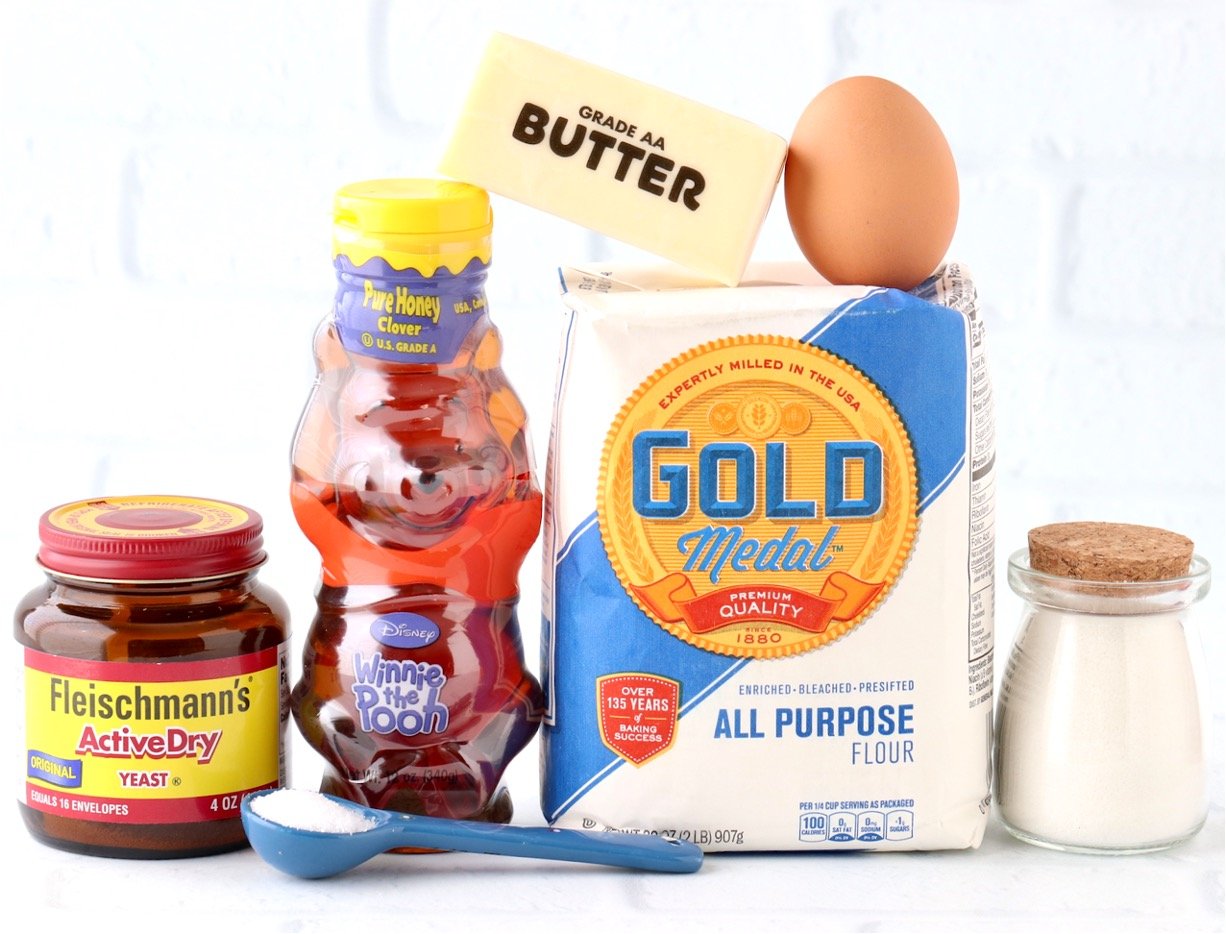 Ingredients for homemade mini slider buns.