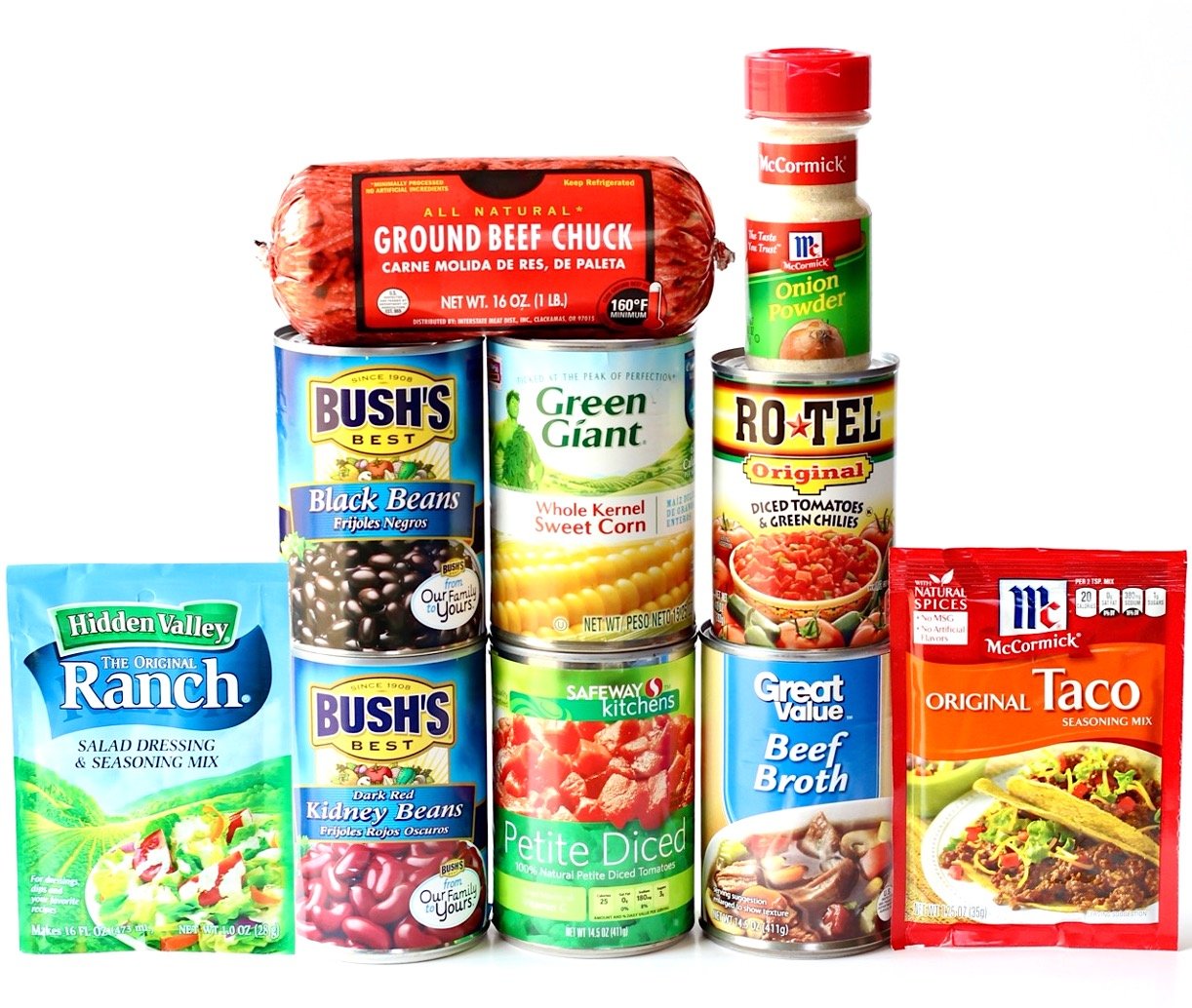 6 can taco soup ingredients.