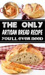 Loaf of sliced rustic homemade artisan bread.