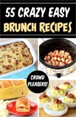Collage of four easy brunch ideas for a crowd.