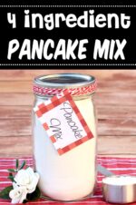 Homemade pancake mix in mason jar.