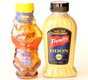 Ingredients for honey mustard glazed chicken.