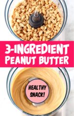 Homemade peanut butter in food processor.
