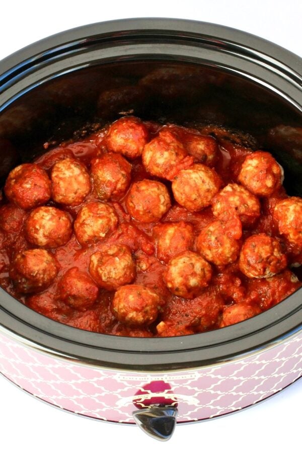 Italian Meatballs in crockpot.