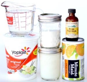 Ingredients for Orange Cream Popsicles